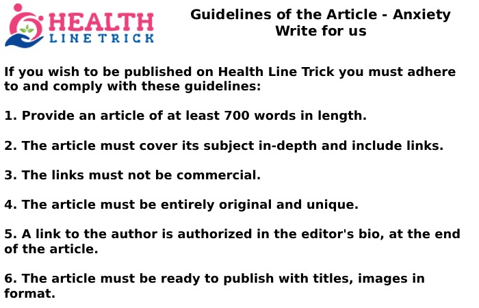 Guidelines of the Article - Anxiety Write for us
