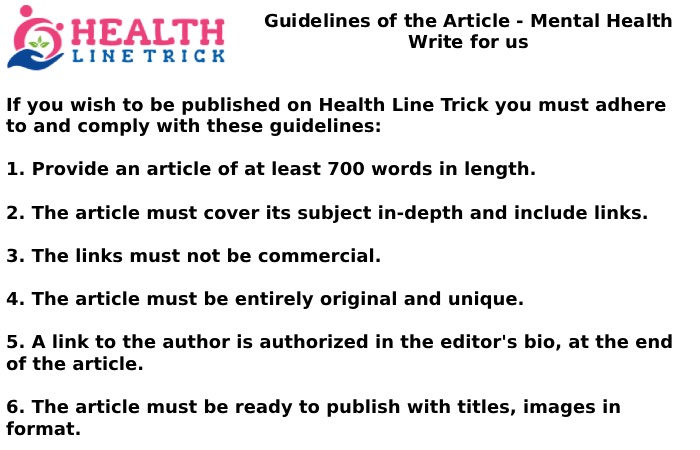 Guidelines of the Article - Mental Health Write for us