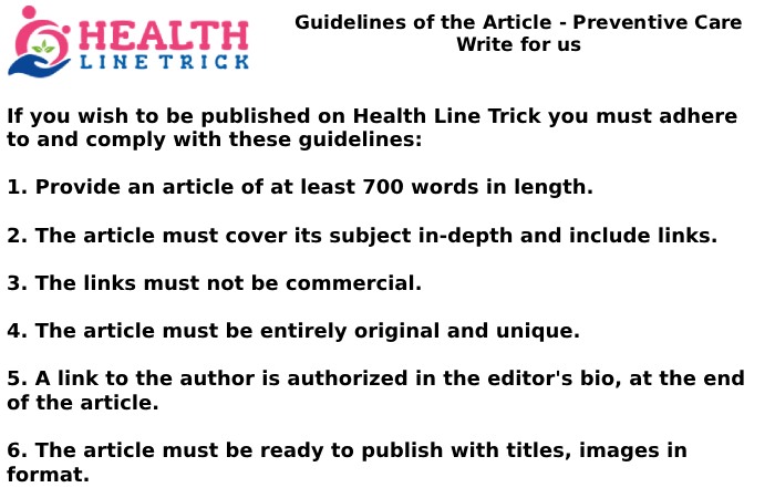Guidelines of the Article - Preventive Care Write for us